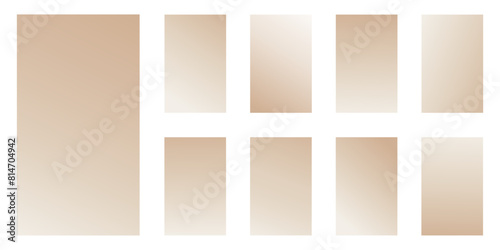 Set of beige soft gradient. Simple gradient background collection