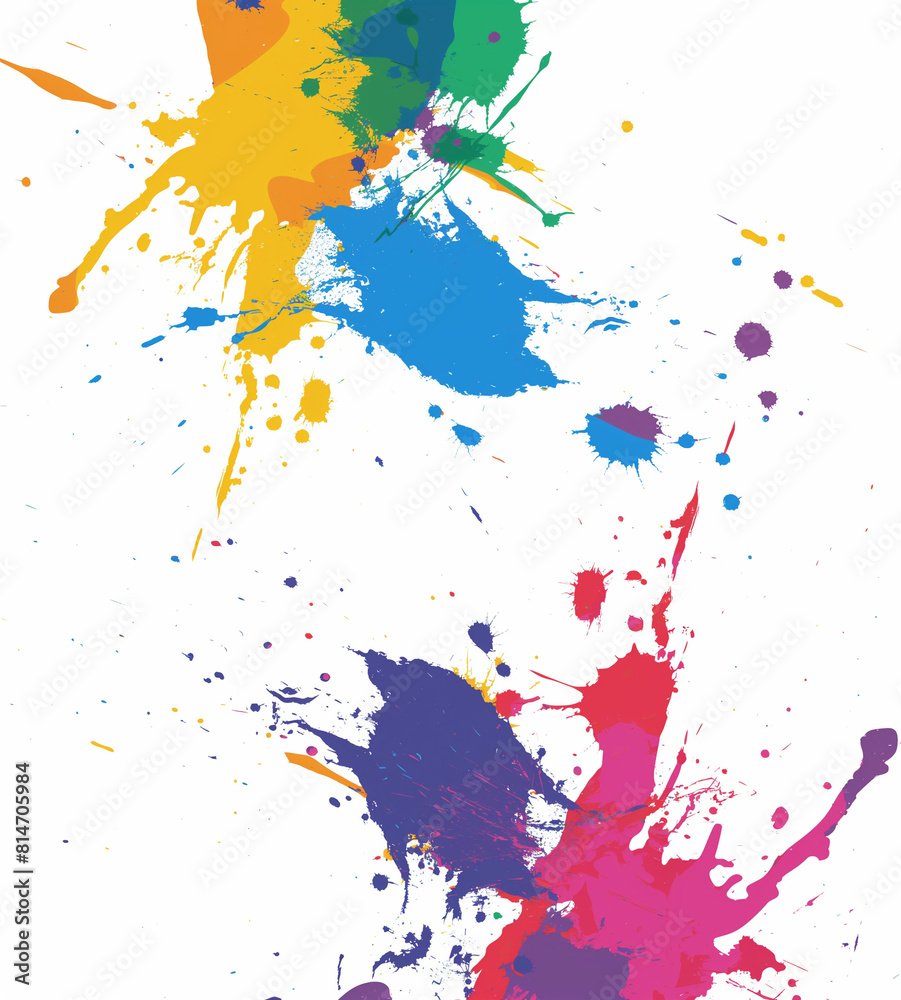 Colorful Paint Splatter on white Backgroundred, paint splash, Abstract Paint Splashes ,colorful splashes of water