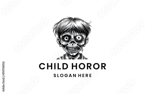 Child horor logo icon design template vector illustration