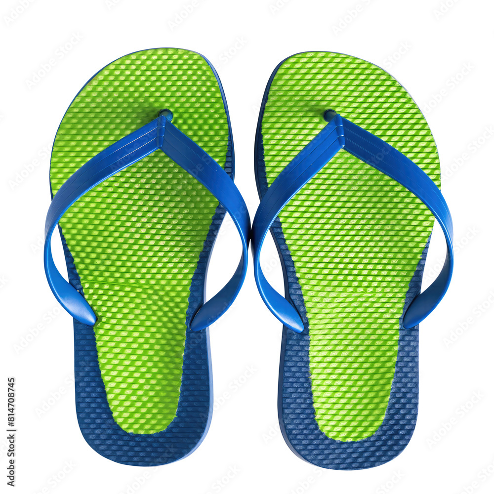 colorful flip flops isolated on transparent white background, clipping path colorful flip flops isolated on transparent white background, clipping path