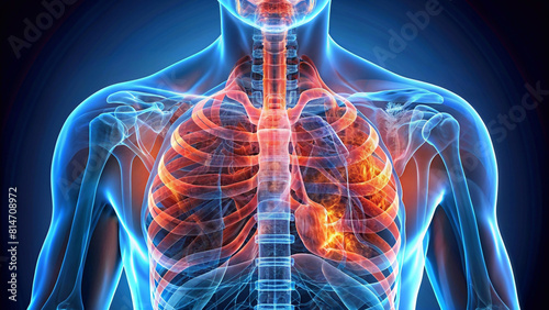 X-ray of the internal system showing both lungs