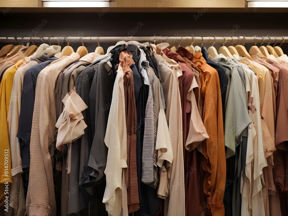 clothes on hangers in mall 