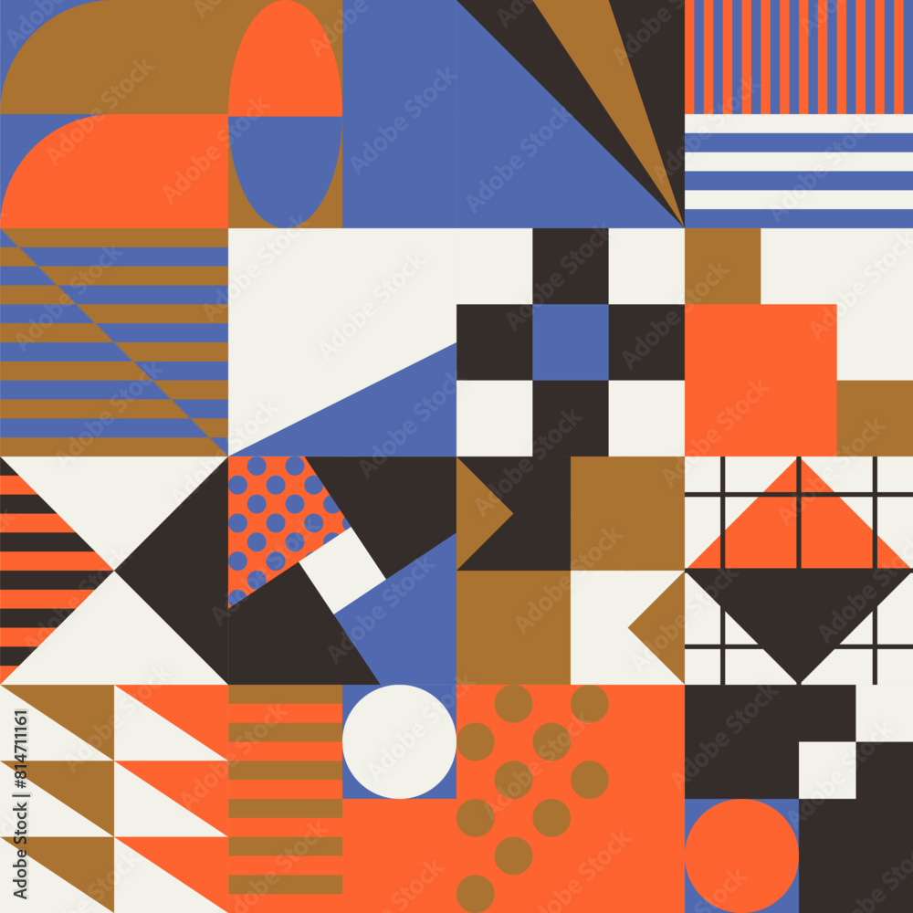 Trendy Colorful Geometric Pattern In 80s-90s Styles. Trendy Colorful Geometric Pattern In 80s-90s Styles.