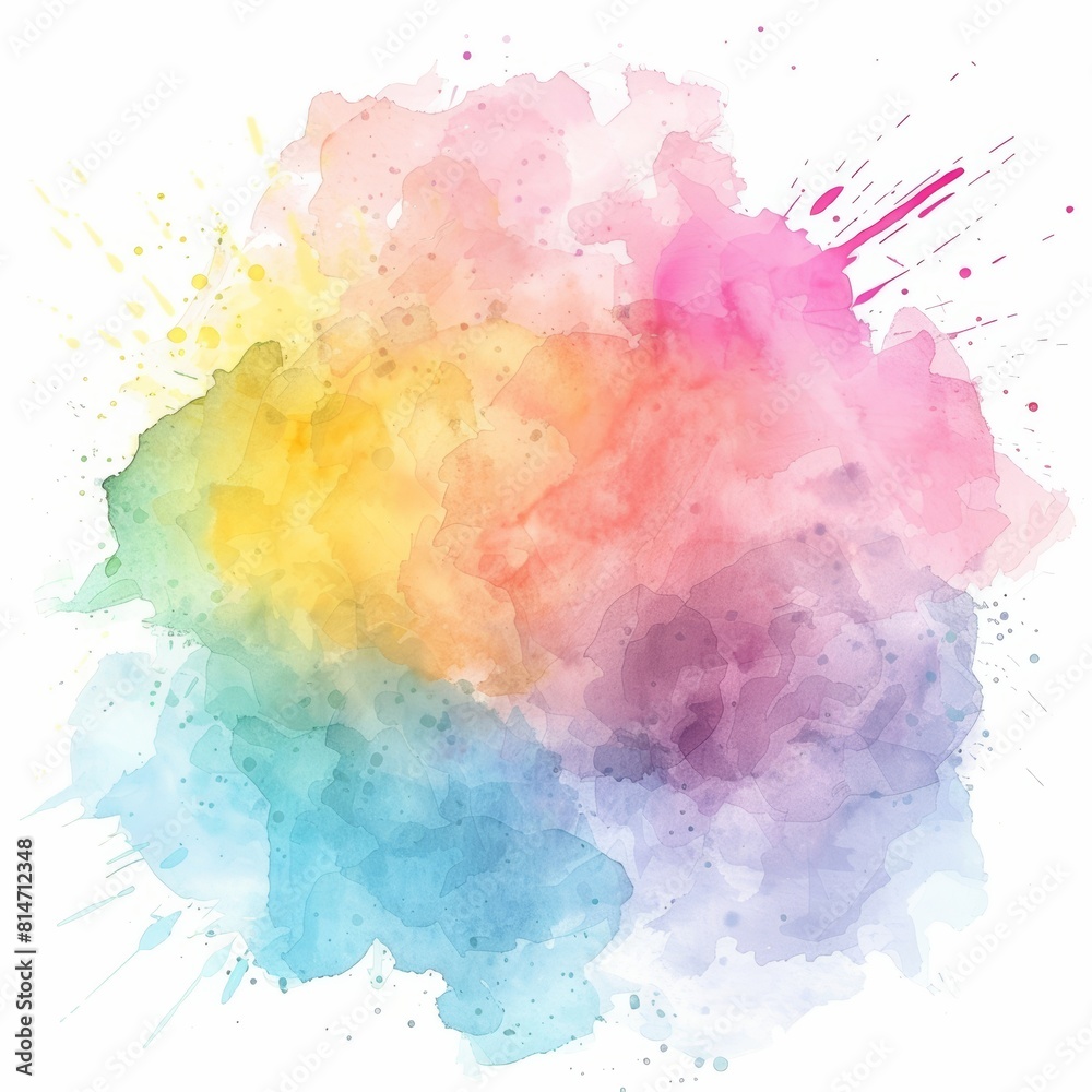 Vibrant Watercolor Clipart on White Background for Design Generative AI