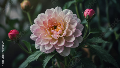 Beautiful bouquet of Christmas hellebore flower in a small glass vase. Floral still life concept. Home natural decoration.
