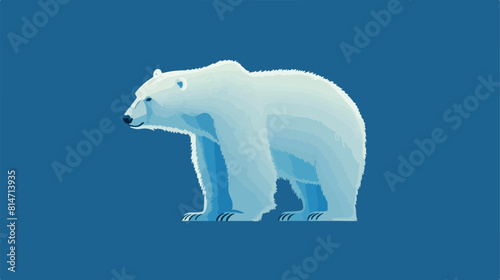 Polar bear flat vector illustration. Huge Arctic animal