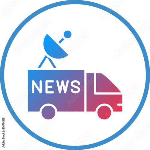 Vector Design News Van Icon Style