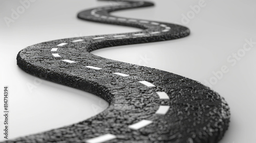 3D rendering of a textured path in the shape of a dollar sign. Toll roads.  photo