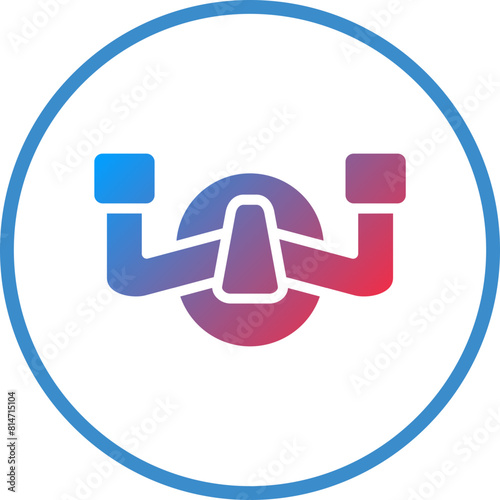 Vector Design Aeroplane Steering Wheel Icon Style