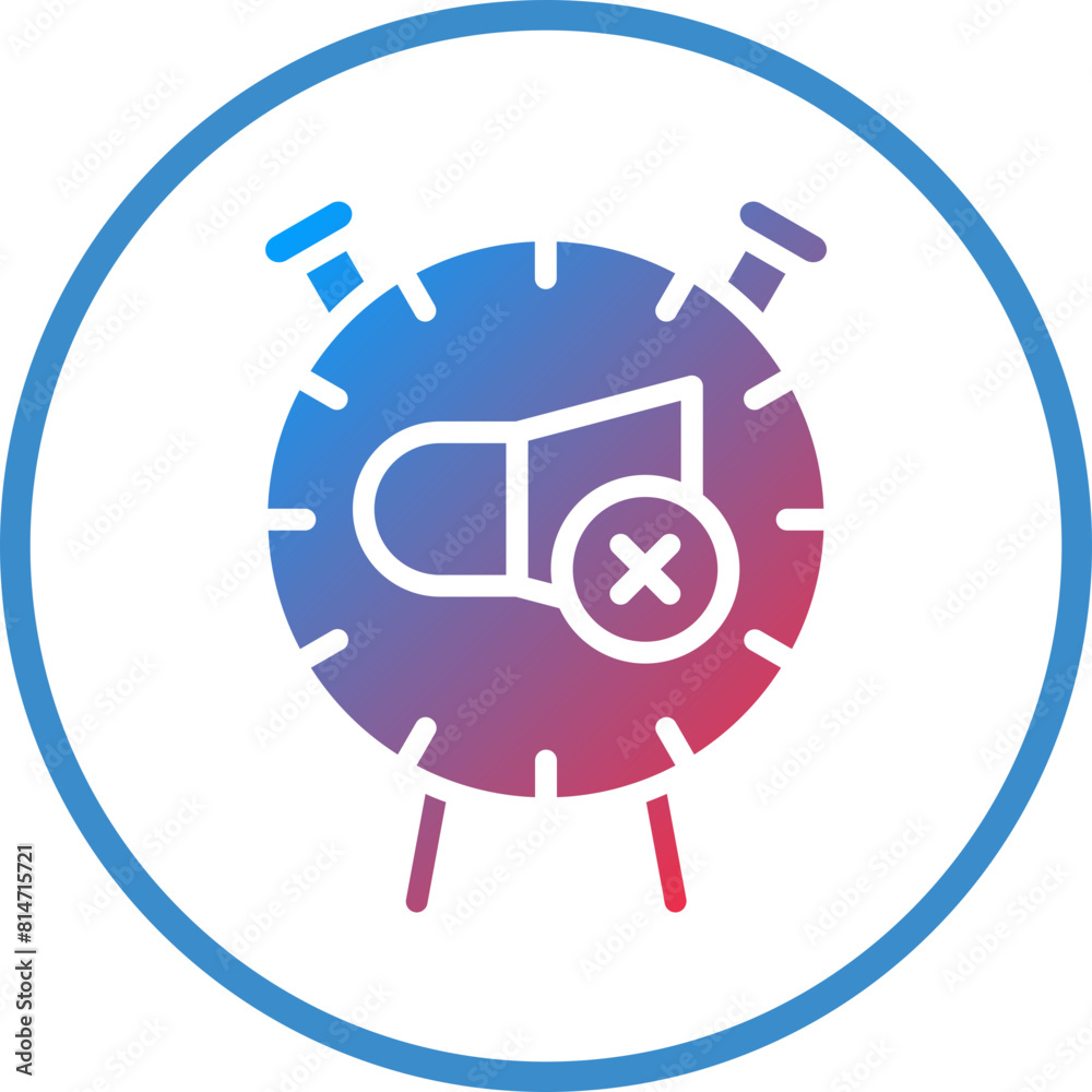 Vector Design Mute Alarm Clock Icon Style Vector Design Mute Alarm Clock Icon Style