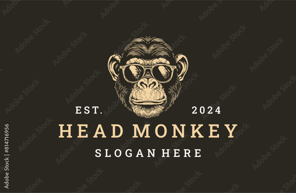 Head monkey logo icon design template vector illustration Head monkey logo icon design template vector illustration
