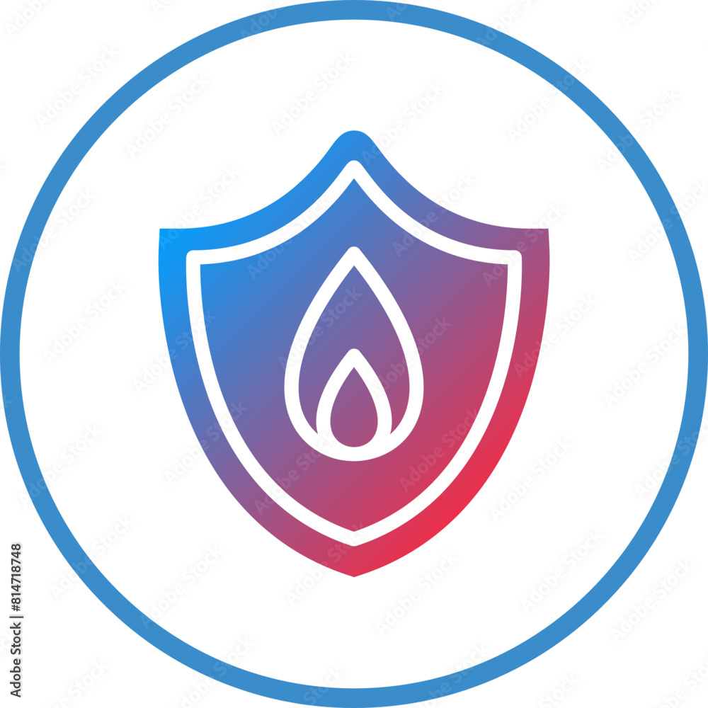Vector Design Fire Shield Icon Style Vector Design Fire Shield Icon Style