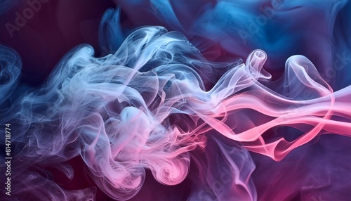 colorful pink and blue smoke close up background banner generated ai