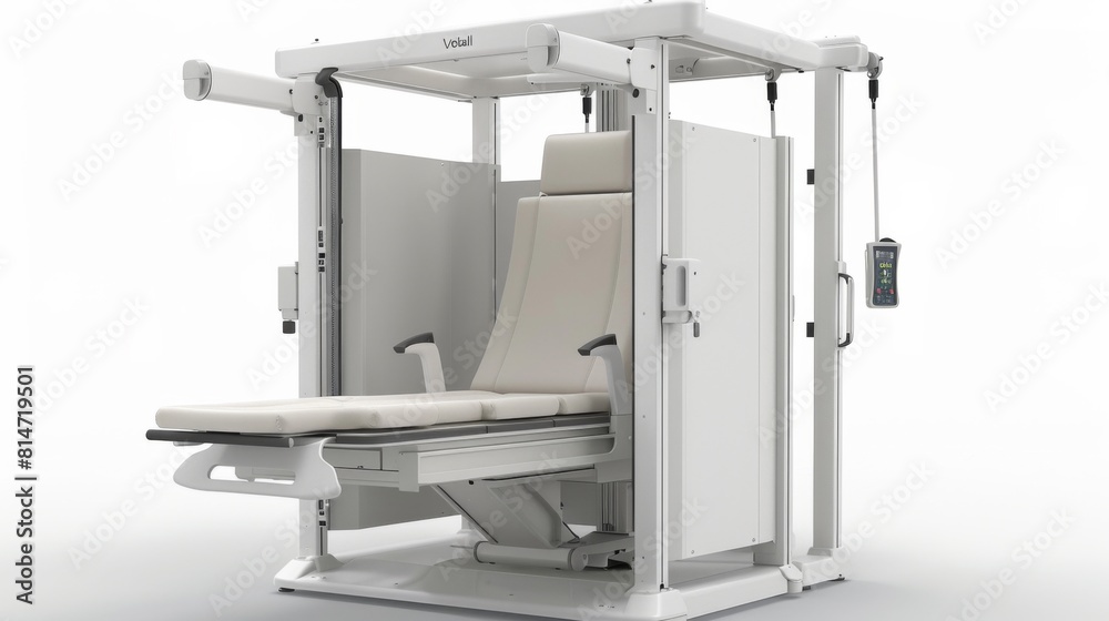 Electric patient lift, with slings and controls.