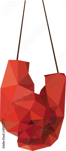  geometric red triangle boxing gloves