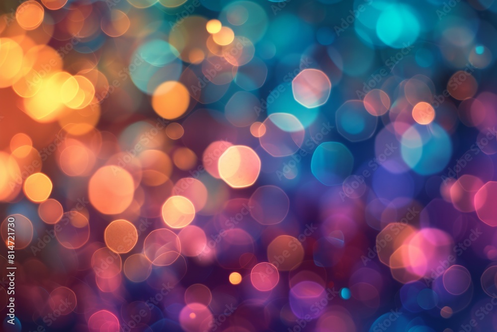 Obraz premium Abstract blurred bokeh background with defocused multicolour lights
