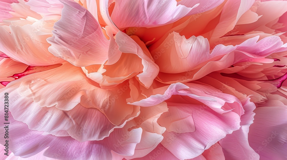 Close-up of a pink peony flower, ideal for botanical and beauty themed projects.