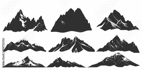 a set of mountain silhouettes