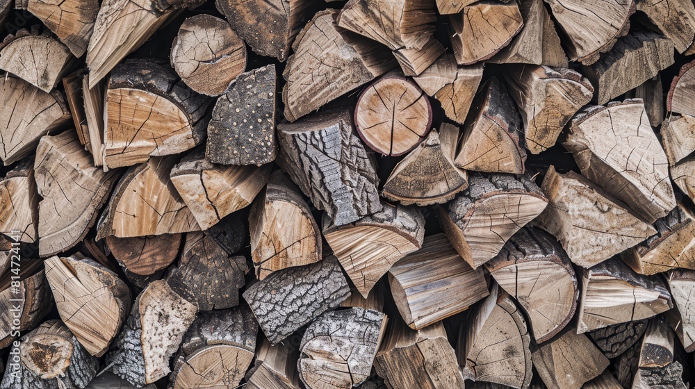 Stacked firewood close-up, excellent for energy and sustainability topics or rustic home design articles. Stacked firewood close-up, excellent for energy and sustainability topics or rustic home design articles.
