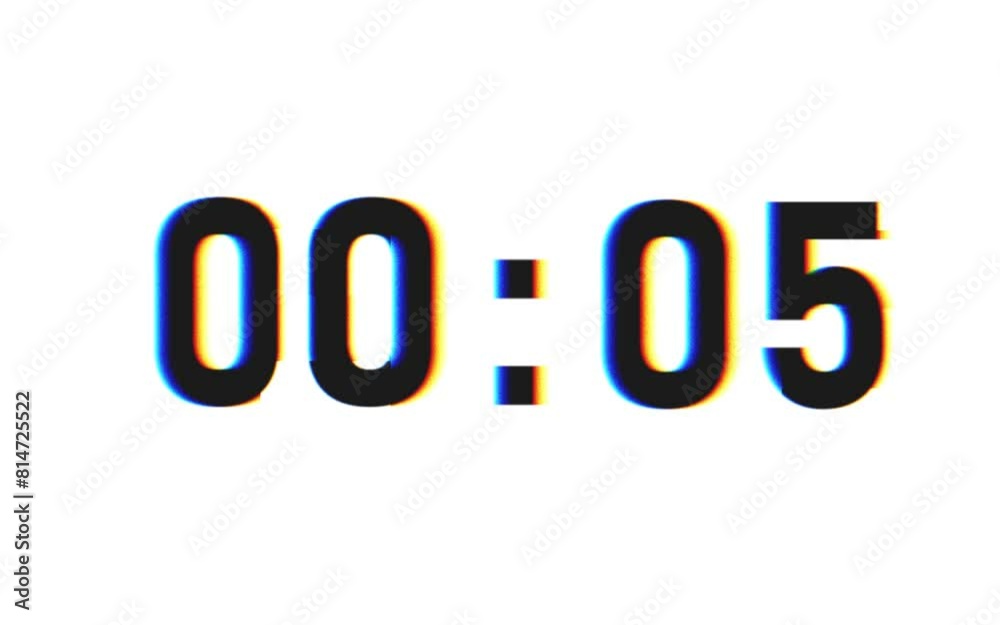Countdown Timer with Various Effects on White Background Countdown Timer with Various Effects on White Background