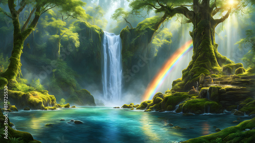 Wallpaper Mural Beautiful nature background landscape illustration Torontodigital.ca