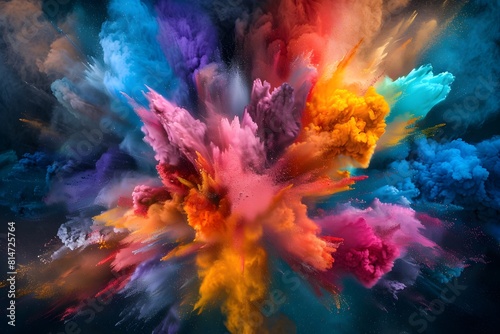 Business Breakthrough Explosion A Dynamic Interplay of Vibrant Colors Picturing Unprecedented Success photo