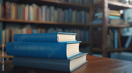 Blue School Textbook and Bookend 4K Realistic
