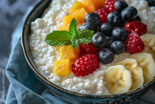 Fresh Fruit Topped Cottage Cheese Bowl - Healthy Breakfast Delight
