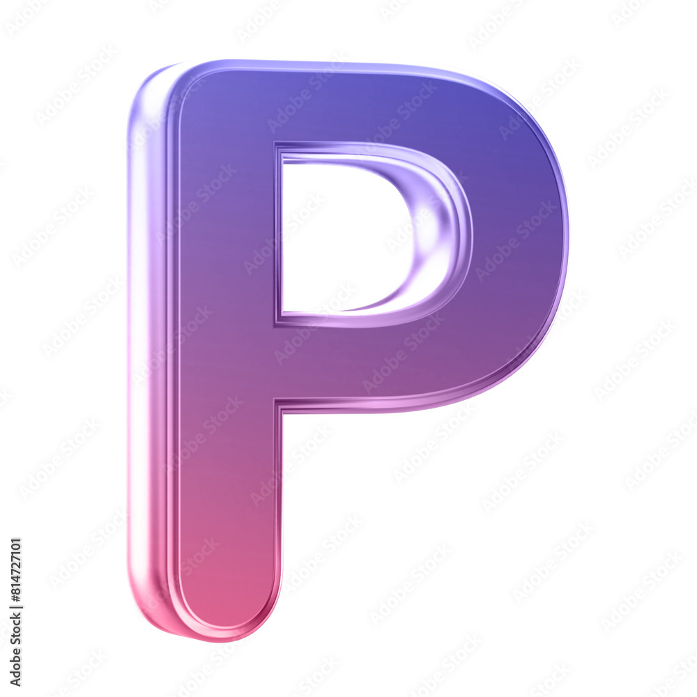 Gradient 3D Font Letter P uppercase Gradient 3D Font Letter P uppercase