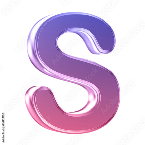 Wallpaper Mural Gradient 3D Font Letter S uppercase Torontodigital.ca