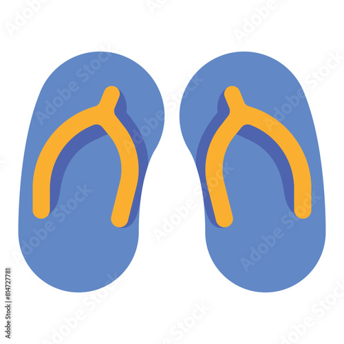 Thong Sandals vector icon. Isolated flip flop or thong beach sandals sign design.