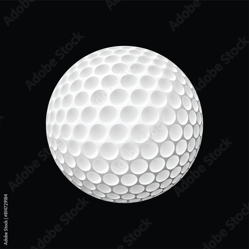 golf ball Realistic vector on black background