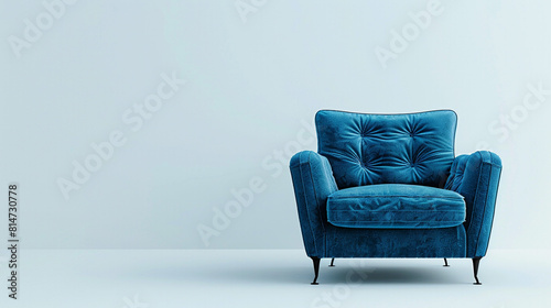 blue armchair in a room © malaika