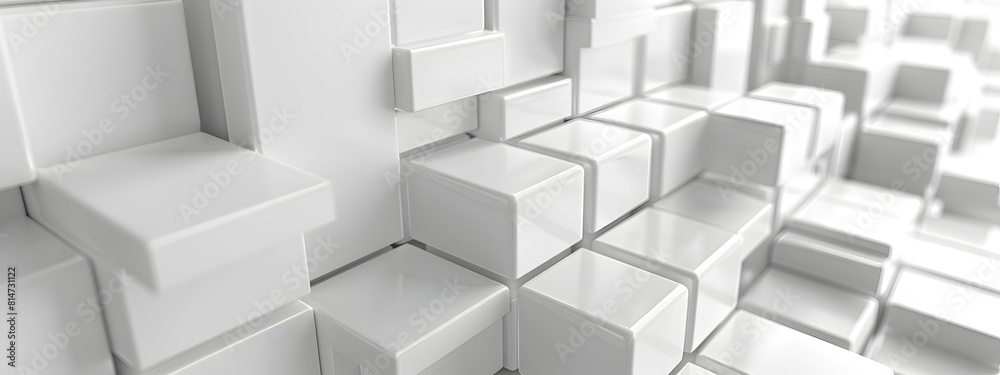 Abstract white background with squares and geometry, 3D rendering Abstract white background with squares and geometry, 3D rendering