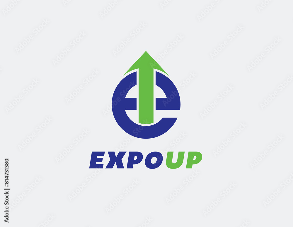 Letter E with up arrow Letter E with up arrow
