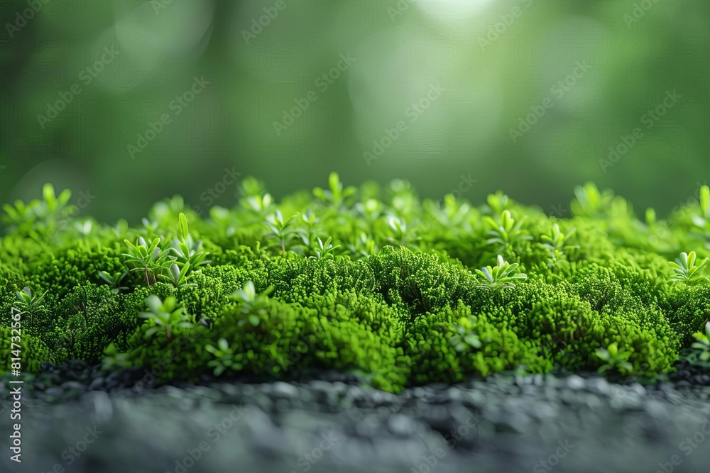 A close-up of vibrant green moss growing on a rock in a lush forest. The moss is soft and velvety, and the rock is dark and rough. The moss is lit by a soft, natural light. A close-up of vibrant green moss growing on a rock in a lush forest. The moss is soft and velvety, and the rock is dark and rough. The moss is lit by a soft, natural light.