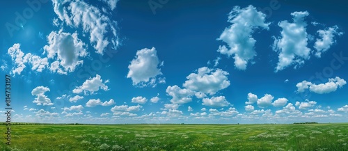 Beautiful blue sky with white clouds in the background