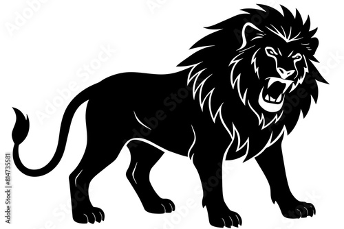 lion line art silhouette illustration © Shiju Graphics