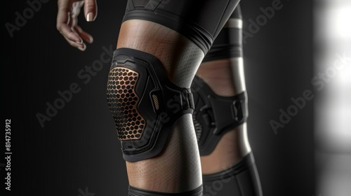 Knee brace, adjustable with support struts. photo
