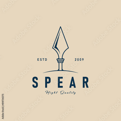 head spear logo line art minimalist design template vector illustration design
