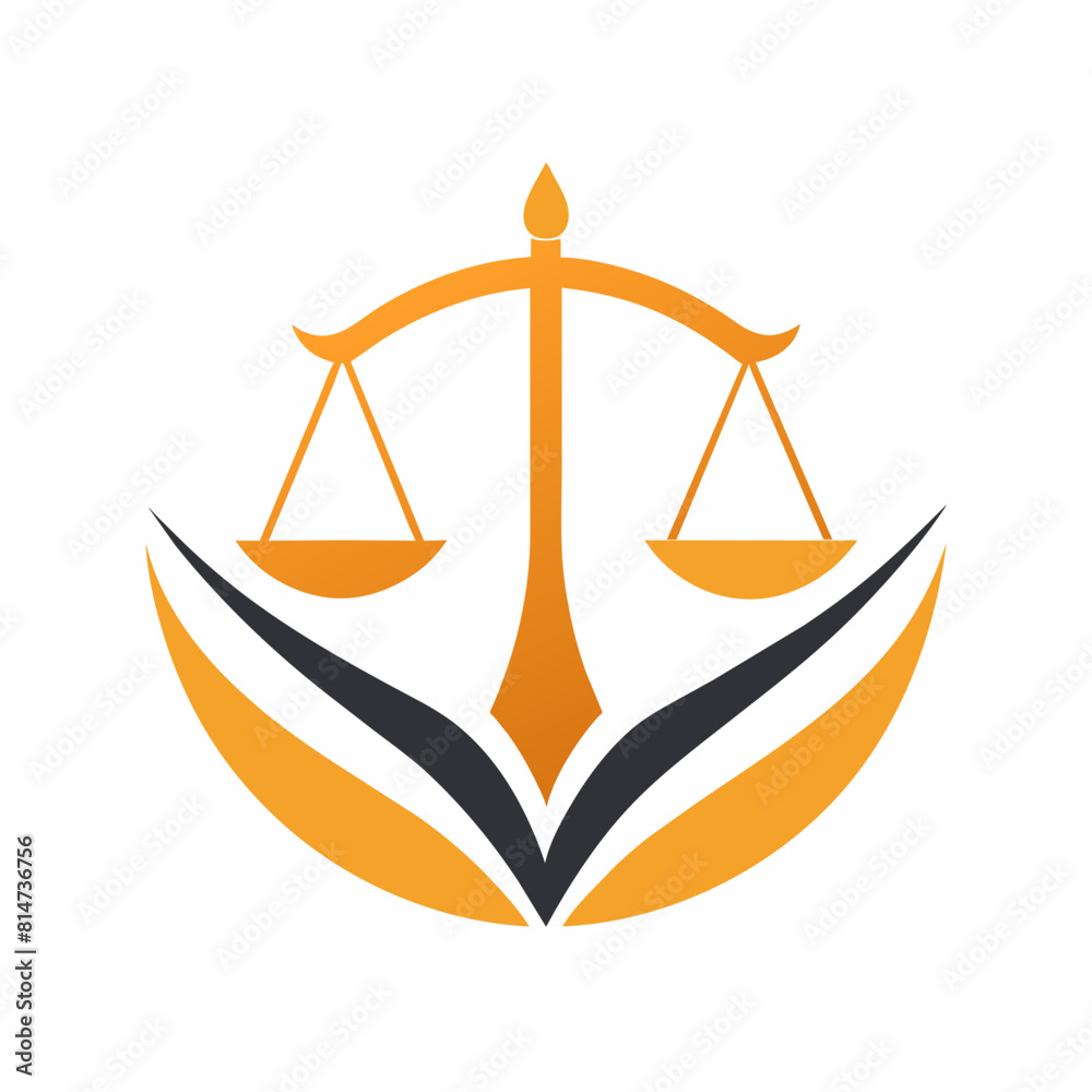 Modern law firm vector art illustration with a Scales of Justice icon logo design. Modern law firm vector art illustration with a Scales of Justice icon logo design.