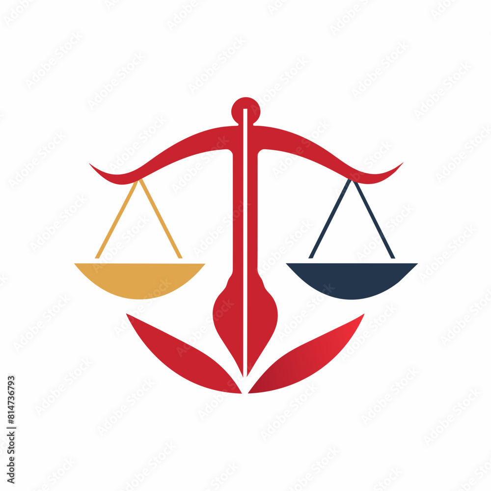 Creative law firm vector art illustration with a Scales of Justice icon logo design. Creative law firm vector art illustration with a Scales of Justice icon logo design.