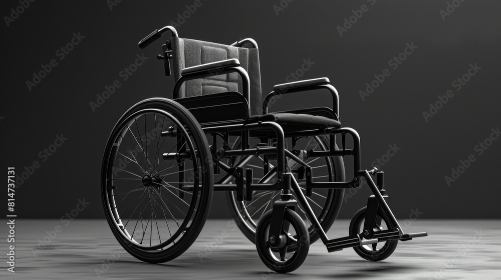 Manual wheelchair with adjustable footrests and armrests.