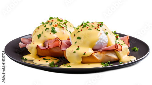 Eggs Benedict with a transparent background. photo