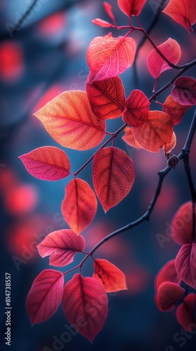 close up whimsical autumn leaves vertical 9 16 ratio background  beautiful nature  Generative Ai  