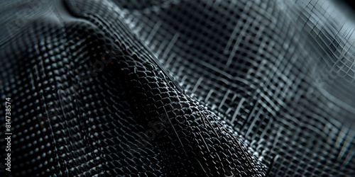 Black Mesh Fabric Texture ,Abstract black background with some smooth lines in it 