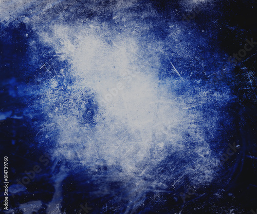 Dark blue scratched background Horror texture, space for your text or picture