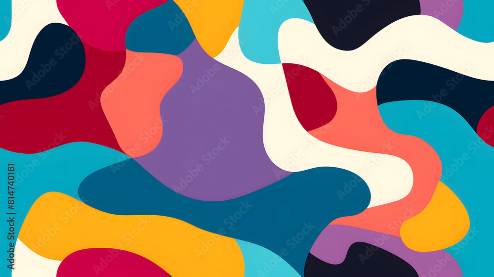 abstract shapes that overlap and intersect in different colors and sizes design poster background