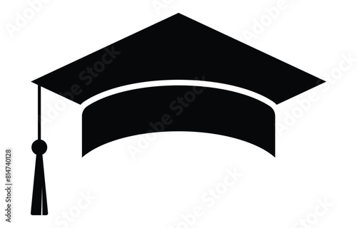 graduation cap and diploma symbol with tassel. vector illustration on transparent background.