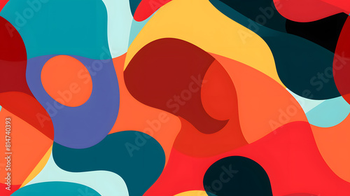 abstract shapes that overlap and intersect in different colors and sizes design poster background